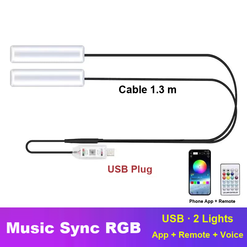 2-light USB kit with phone app, remote and voice control