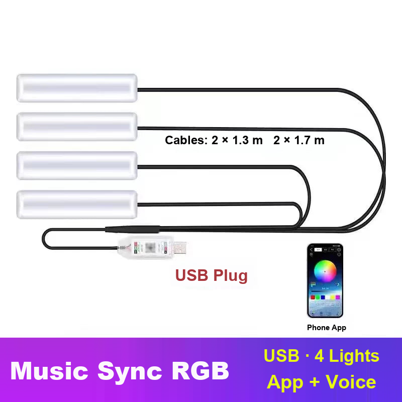 4-light USB kit with phone app and voice control