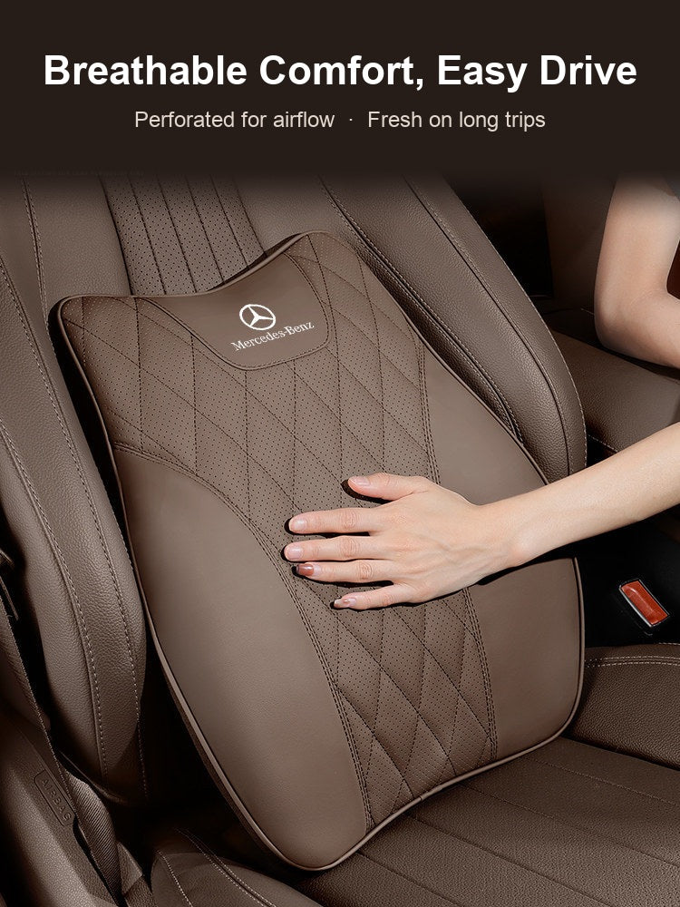 Breathable perforated Mercedes-Benz lumbar support cushion