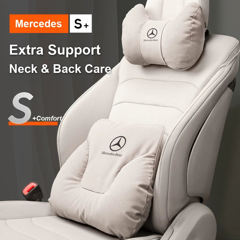 Mercedes-Benz headrest and lumbar pillow set - extra neck and back support