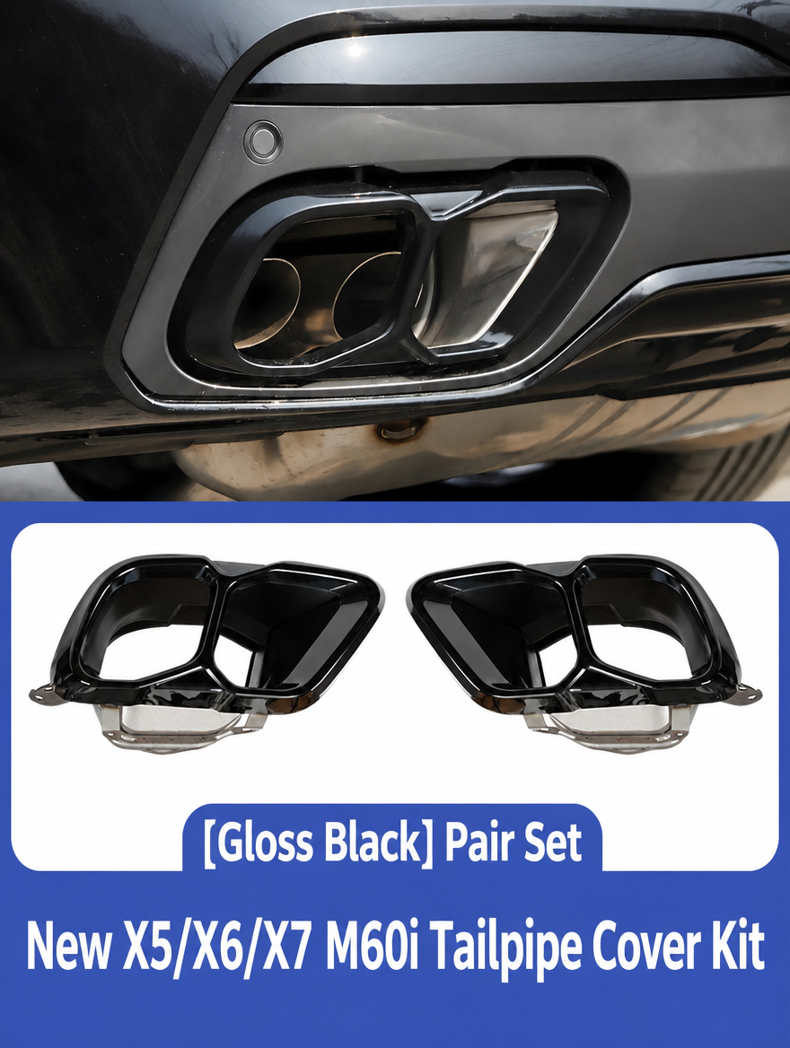 Embellecedor de salida de escape BMW - Kit de moldura cromada para X3/X4/X5/X6/X7