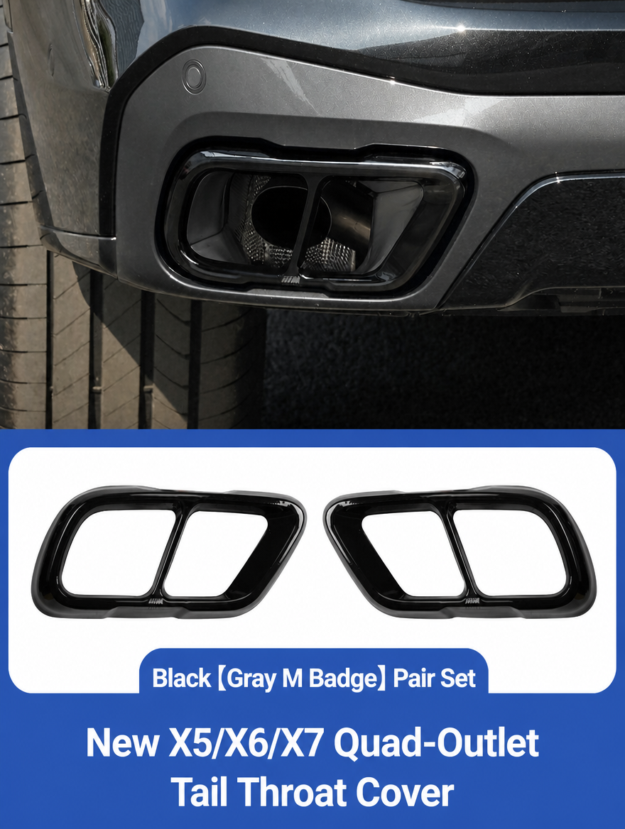 Embellecedor de salida de escape BMW - Kit de moldura cromada para X3/X4/X5/X6/X7