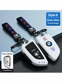 Funda para llave inteligente BMW estilo B - Carcasa mate y de fibra de carbono