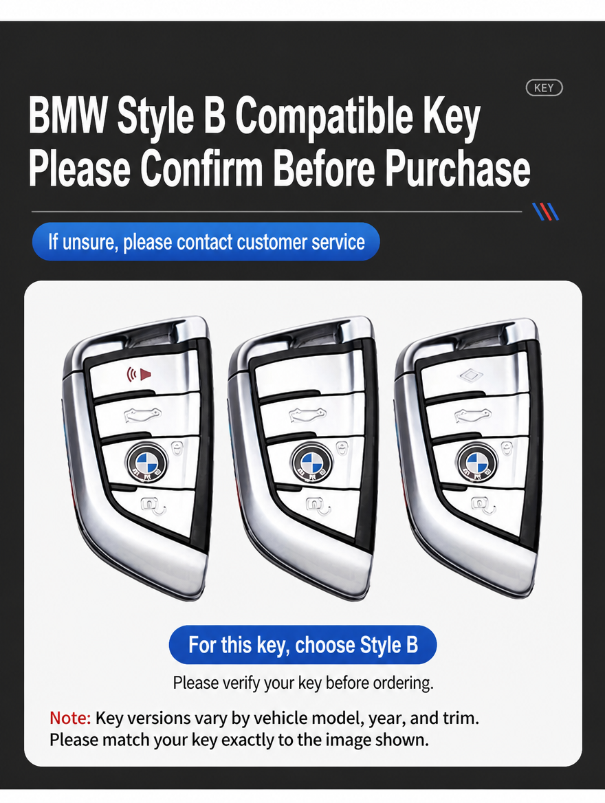 غطاء مفتاح ذكي BMW طراز B - غطاء غير لامع وألياف كربون