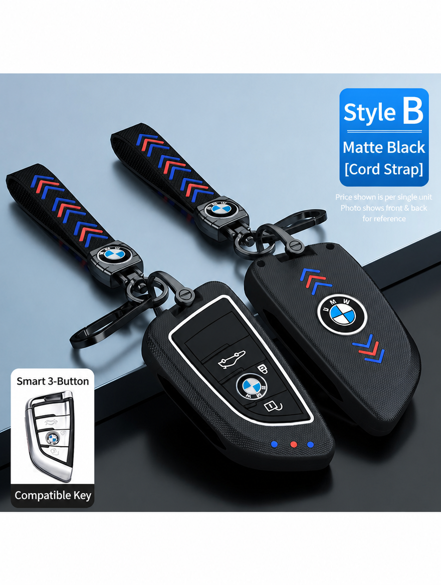 BMW Style B Smart Key Case - Matte & Carbon Fiber Fob Cover