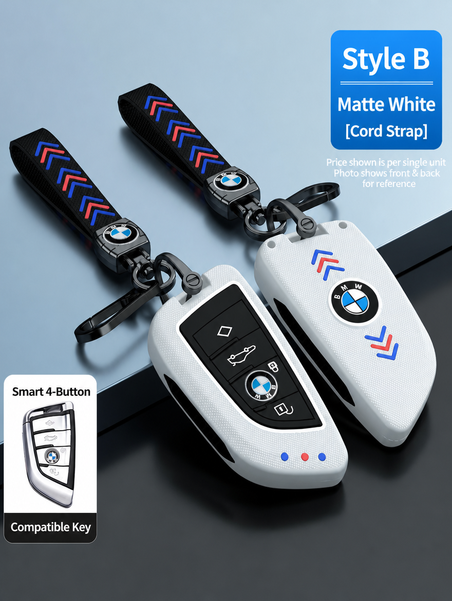 غطاء مفتاح ذكي BMW طراز B - غطاء غير لامع وألياف كربون