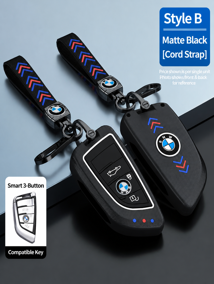 غطاء مفتاح ذكي BMW طراز B - غطاء غير لامع وألياف كربون