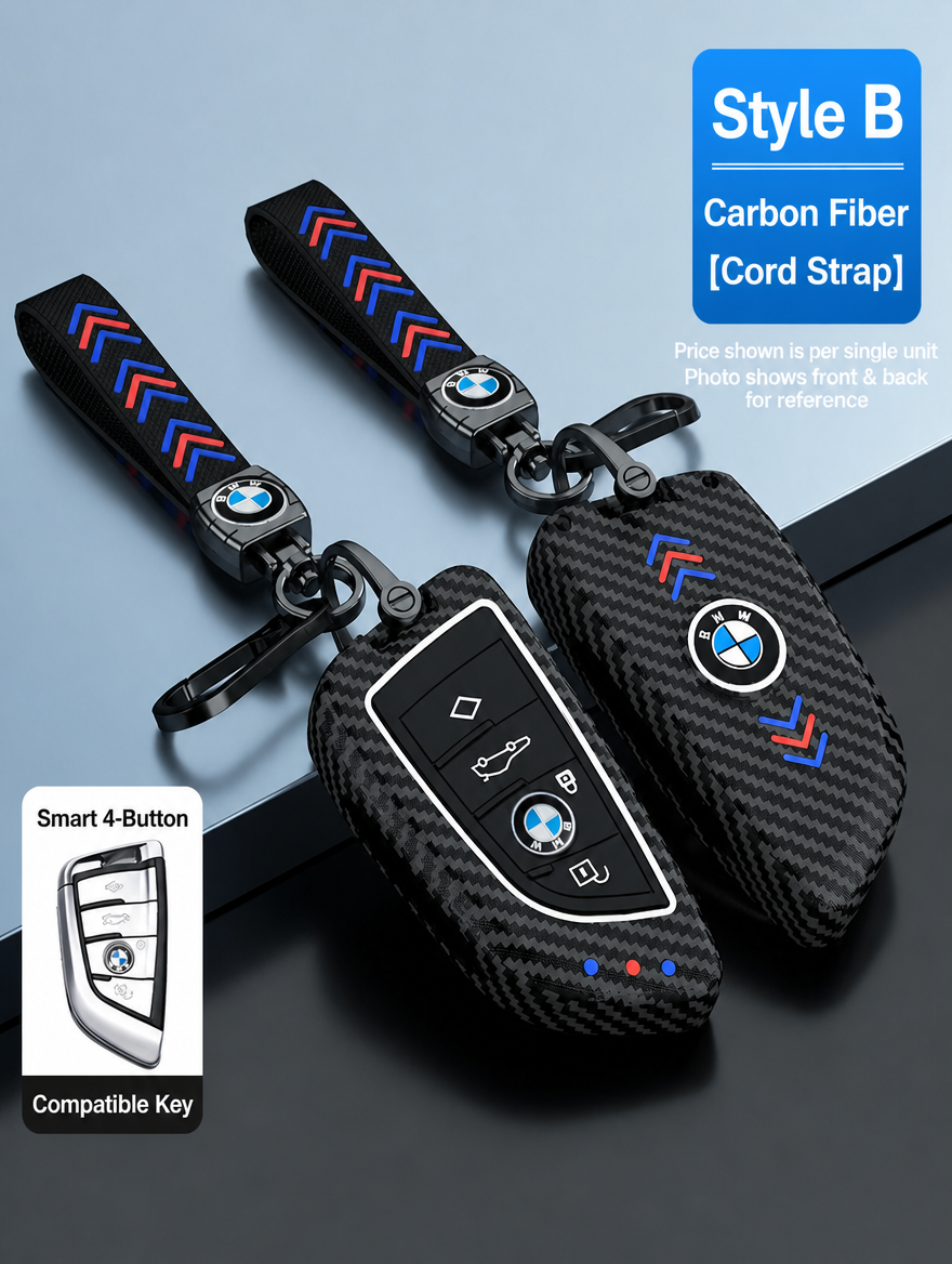 غطاء مفتاح ذكي BMW طراز B - غطاء غير لامع وألياف كربون