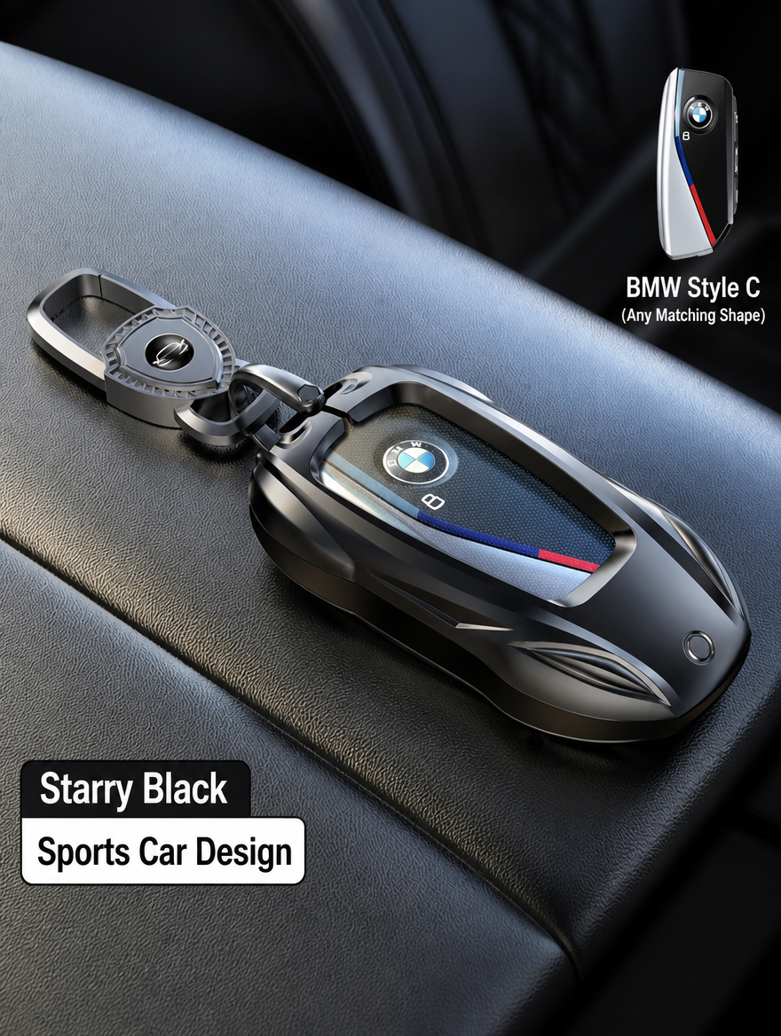 Funda para llave BMW estilo deportivo - Carcasa de aleación de zinc con colgante