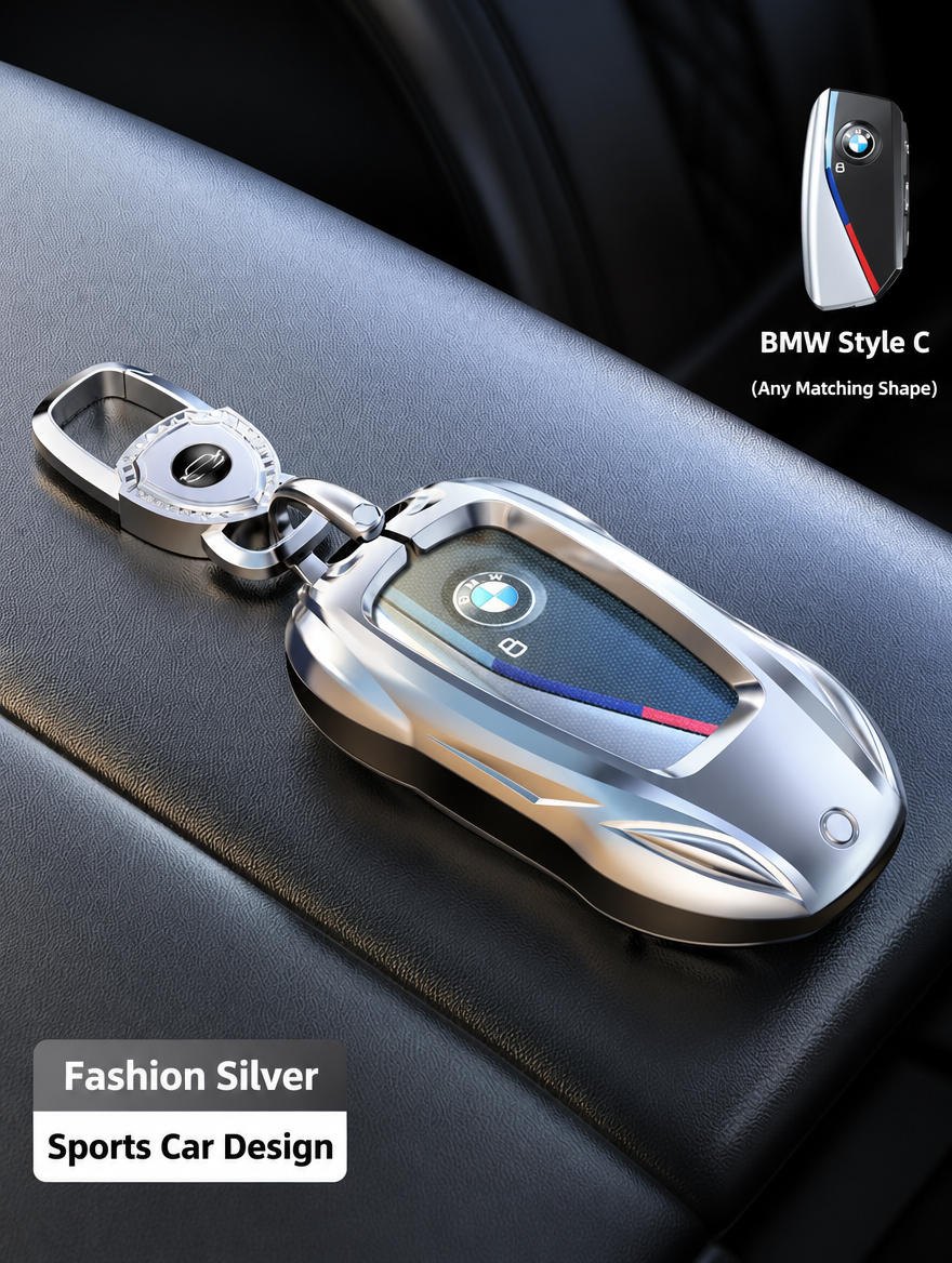 Funda para llave BMW estilo deportivo - Carcasa de aleación de zinc con colgante