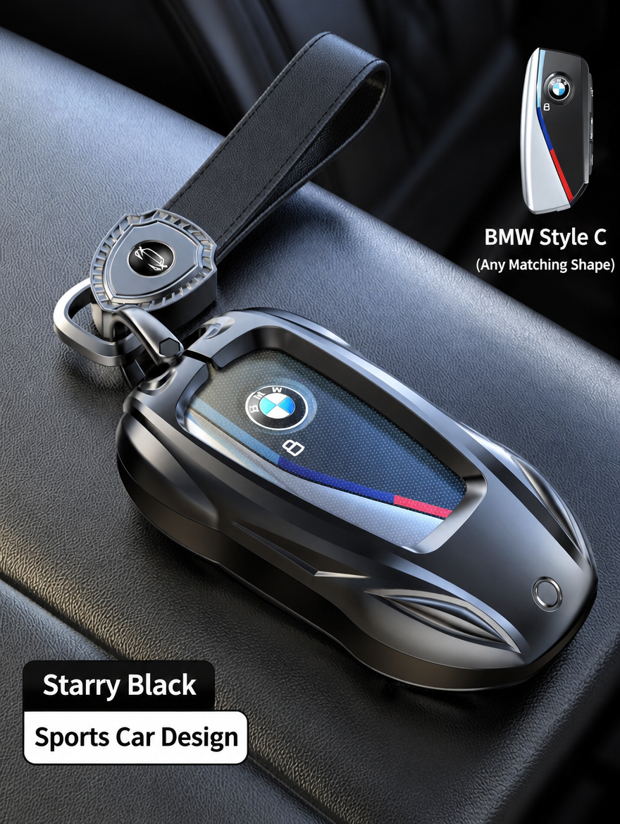 Funda para llave BMW estilo deportivo - Carcasa de aleación de zinc con colgante