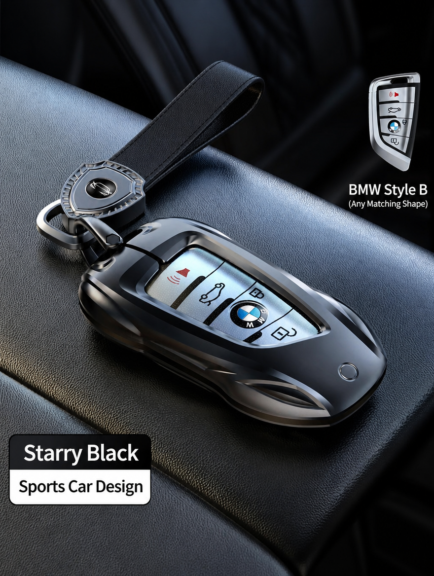 Funda para llave BMW estilo deportivo - Carcasa de aleación de zinc con colgante