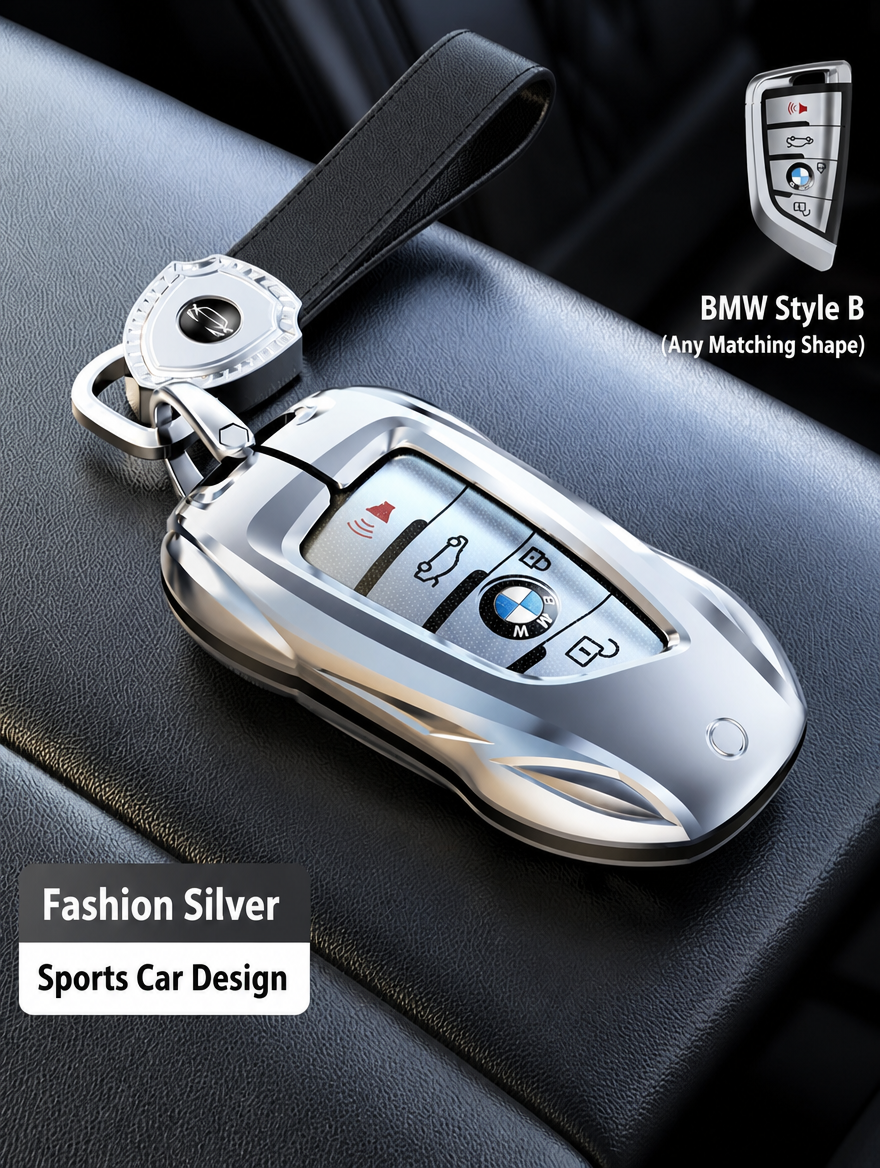 Funda para llave BMW estilo deportivo - Carcasa de aleación de zinc con colgante