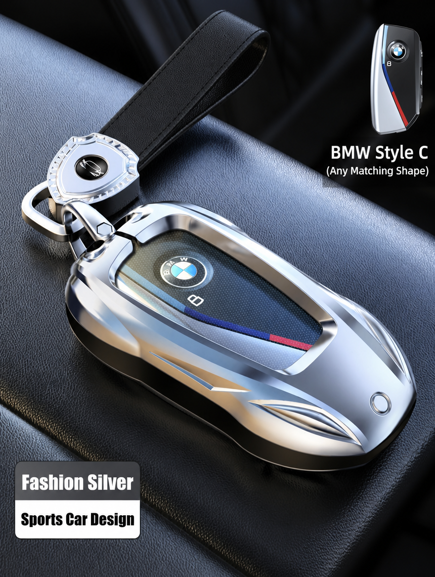 Funda para llave BMW estilo deportivo - Carcasa de aleación de zinc con colgante