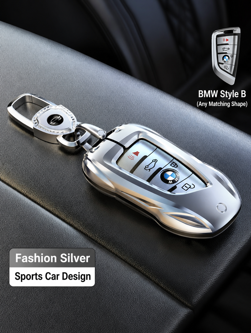 Funda para llave BMW estilo deportivo - Carcasa de aleación de zinc con colgante