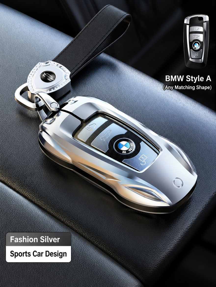 Funda para llave BMW estilo deportivo - Carcasa de aleación de zinc con colgante