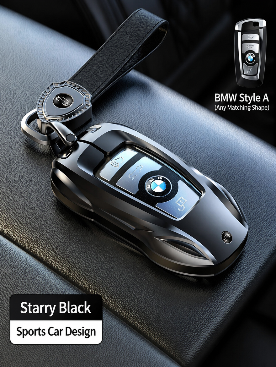 Funda para llave BMW estilo deportivo - Carcasa de aleación de zinc con colgante