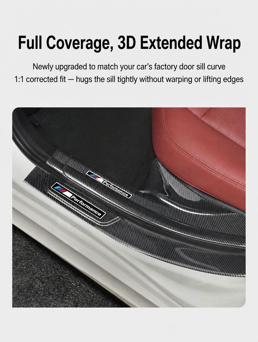 BMW Carbon Fiber Door Sill Strip - Welcome Pedal Protection Kit