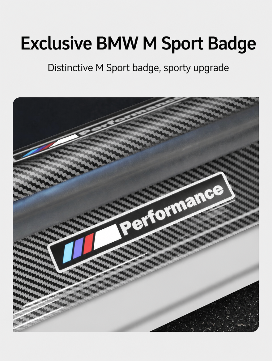 BMW Carbon Fiber Door Sill Strip - Welcome Pedal Protection Kit