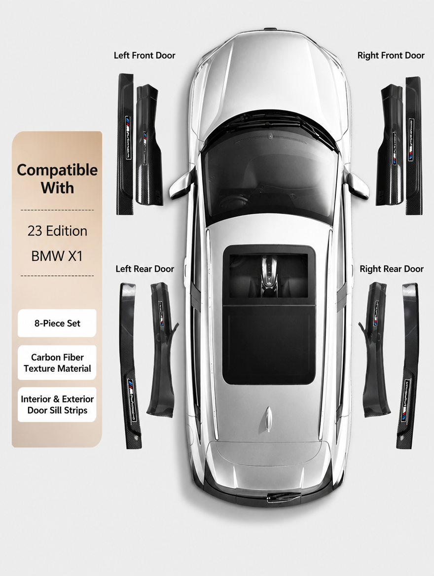 BMW Carbon Fiber Door Sill Strip - Welcome Pedal Protection Kit