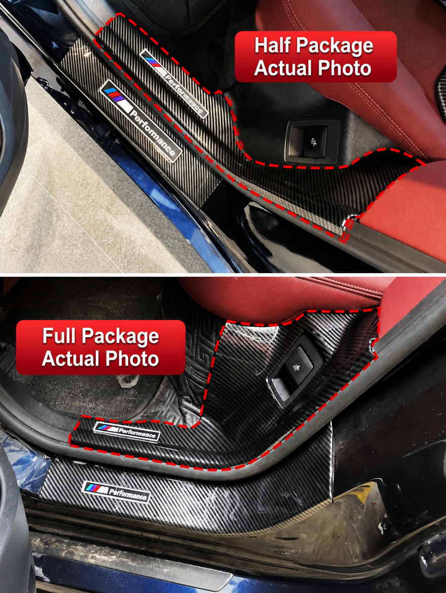 BMW Carbon Fiber Door Sill Strip - Welcome Pedal Protection Kit