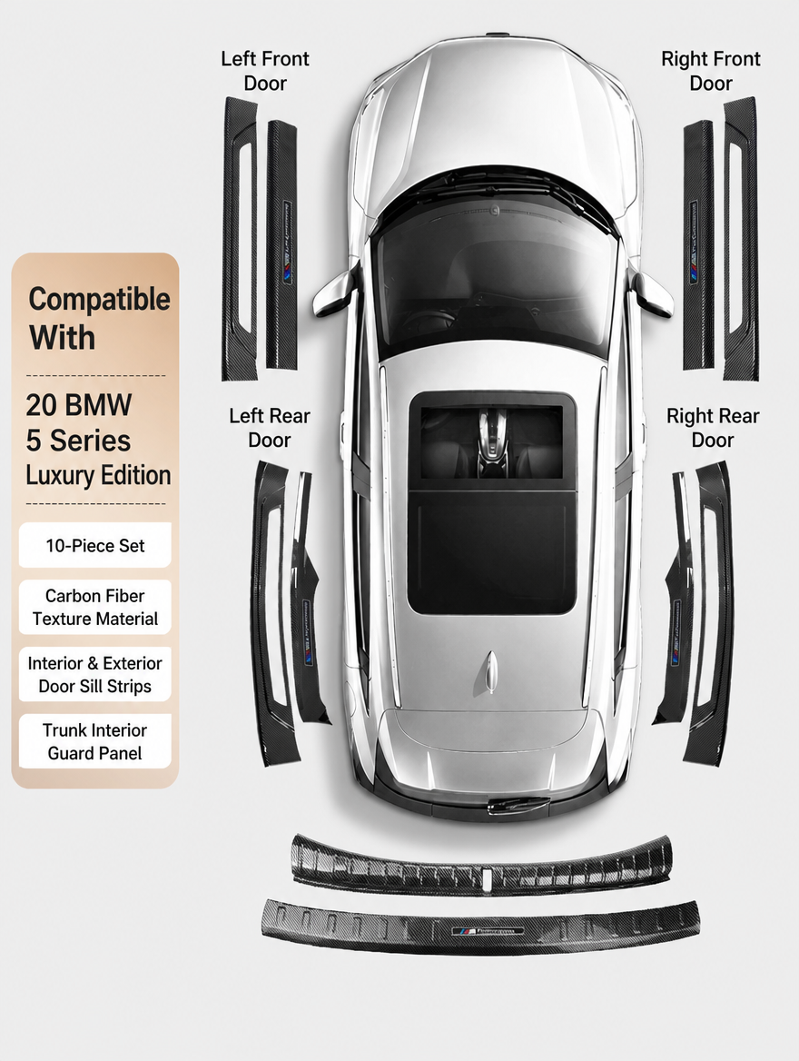 BMW Carbon Fiber Door Sill Strip - Welcome Pedal Protection Kit