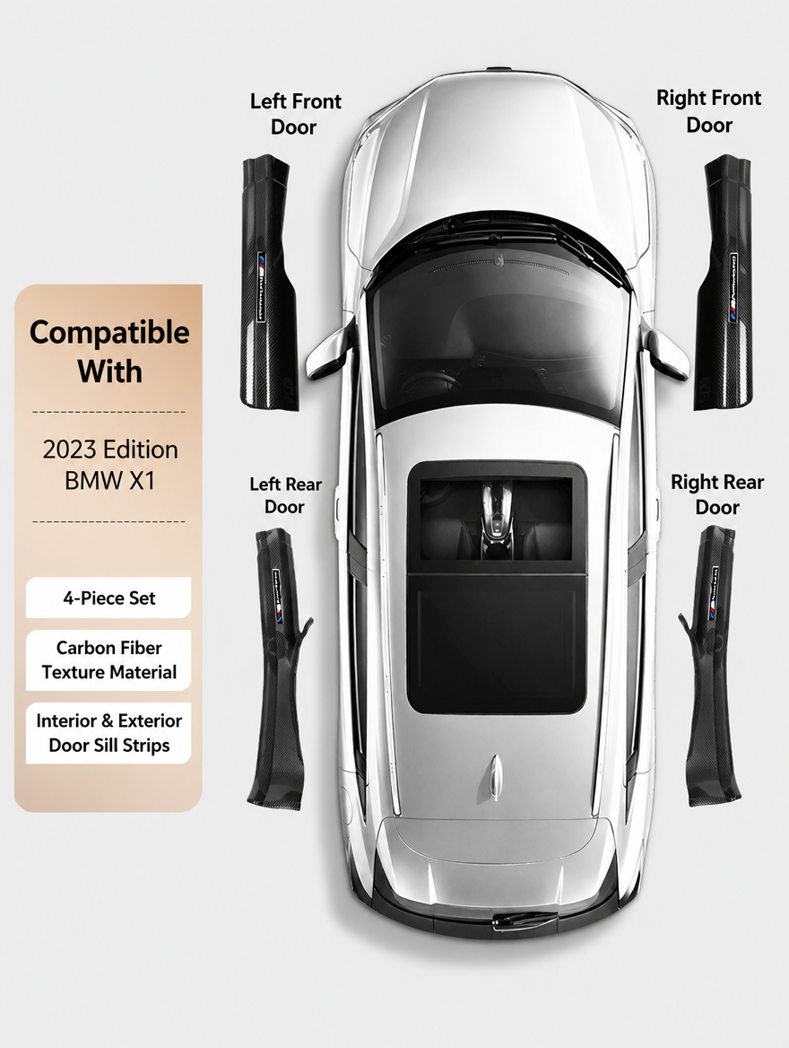 BMW Carbon Fiber Door Sill Strip - Welcome Pedal Protection Kit
