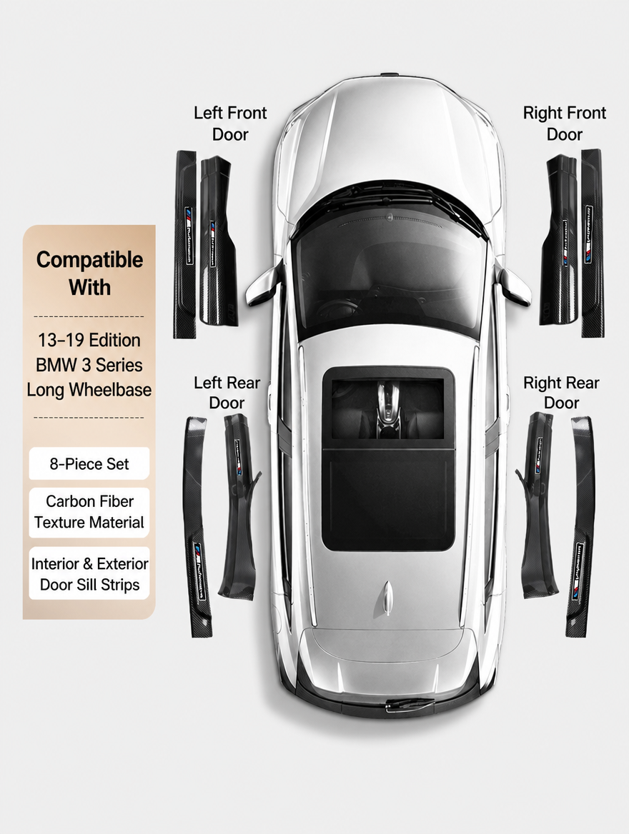 BMW Carbon Fiber Door Sill Strip - Welcome Pedal Protection Kit
