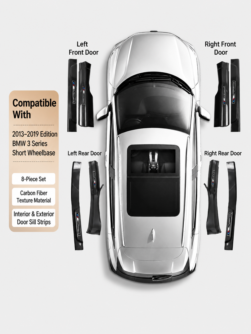 BMW Carbon Fiber Door Sill Strip - Welcome Pedal Protection Kit