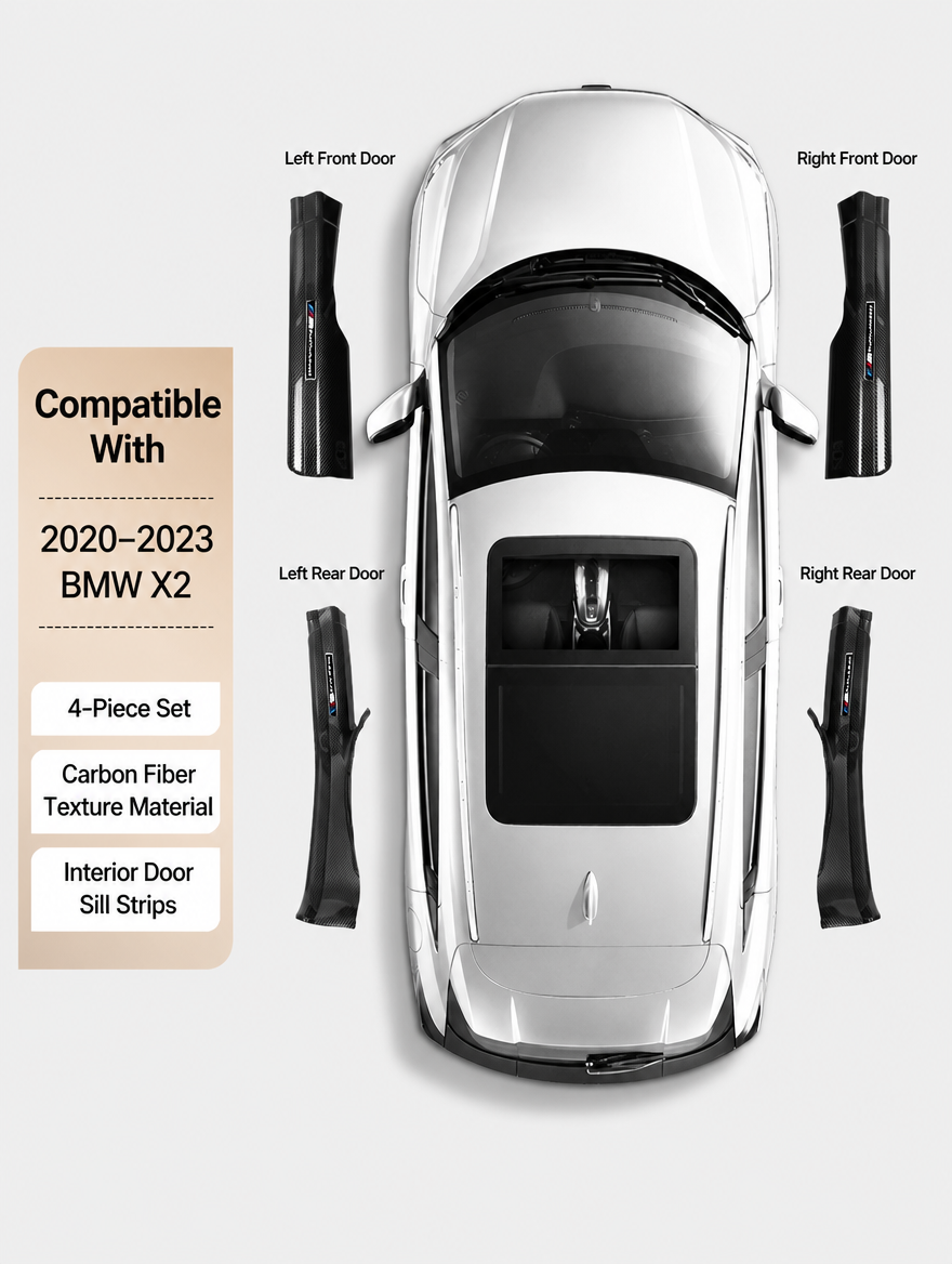 BMW Carbon Fiber Door Sill Strip - Welcome Pedal Protection Kit