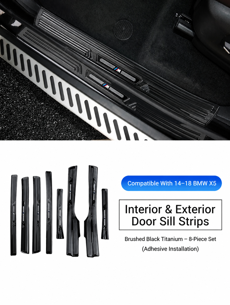 BMW Carbon Fiber Door Sill Strip - Welcome Pedal Protection Kit