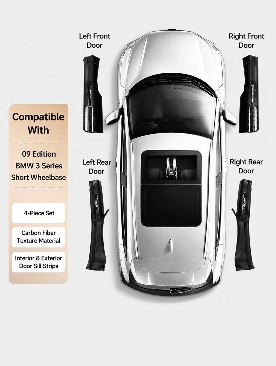 BMW Carbon Fiber Door Sill Strip - Welcome Pedal Protection Kit