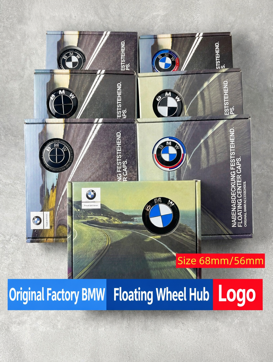 BMW Floating Wheel Hub Cap Badge Set - 56mm/68mm