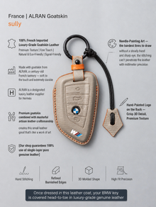 Funda de cuero para llave de hoja BMW - Funda de piel de oveja con hebilla