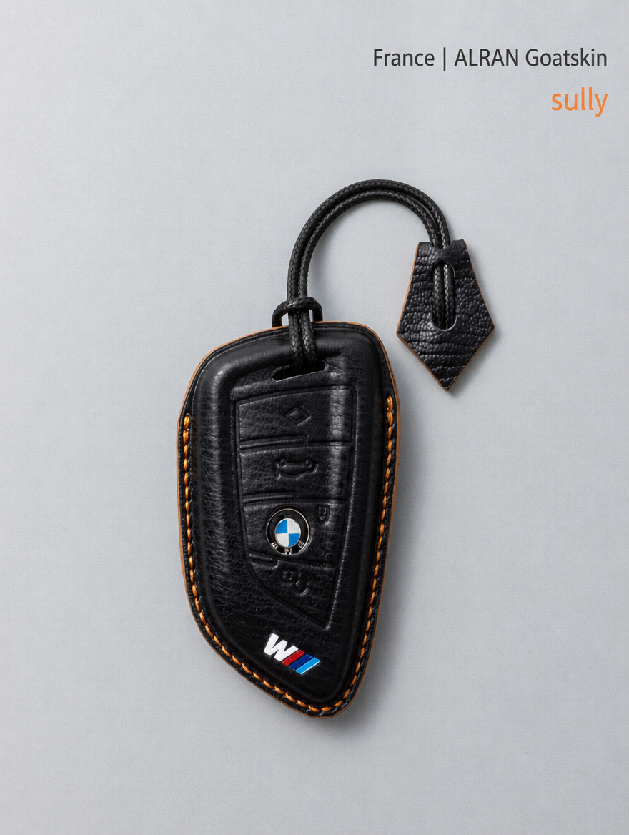 غطاء جلدي لمفتاح BMW الشفرة - غطاء من جلد الغنم مع إبزيم