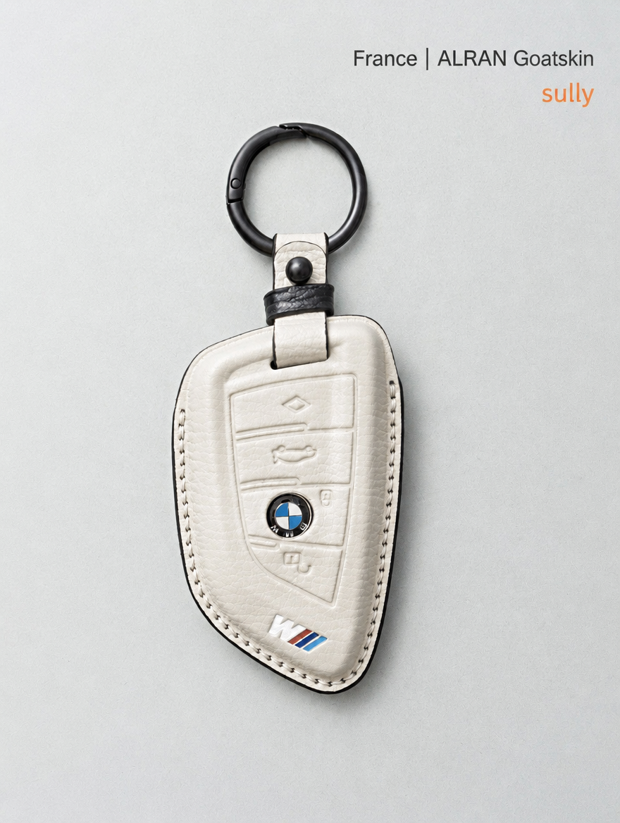 غطاء جلدي لمفتاح BMW الشفرة - غطاء من جلد الغنم مع إبزيم
