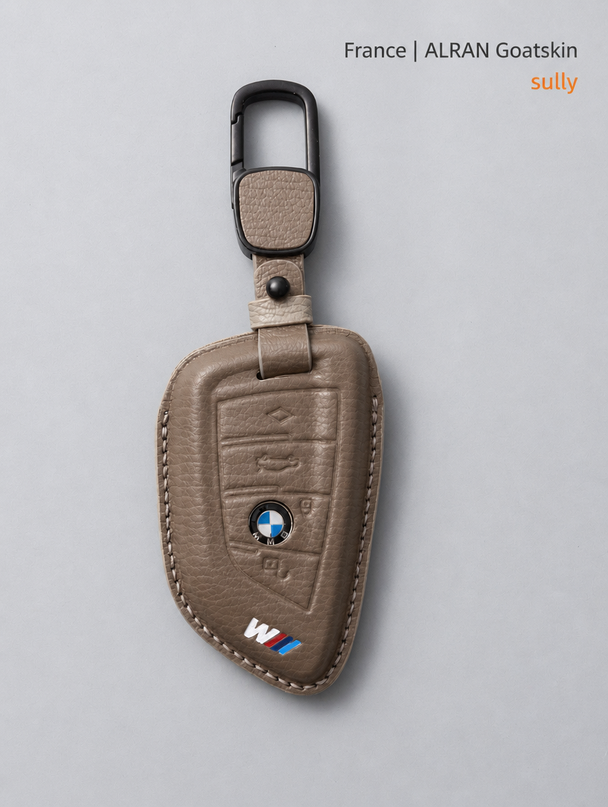 غطاء جلدي لمفتاح BMW الشفرة - غطاء من جلد الغنم مع إبزيم