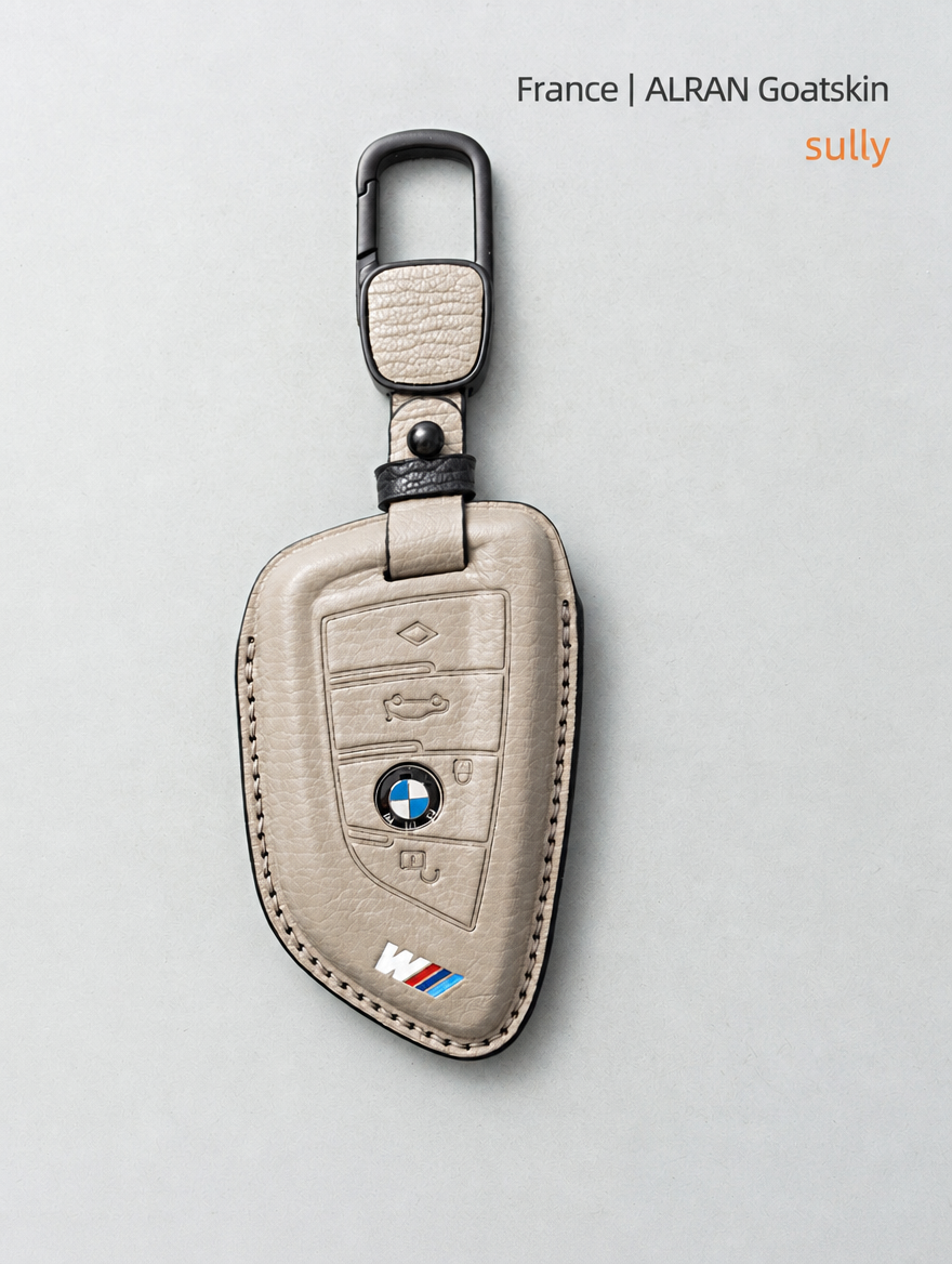 غطاء جلدي لمفتاح BMW الشفرة - غطاء من جلد الغنم مع إبزيم