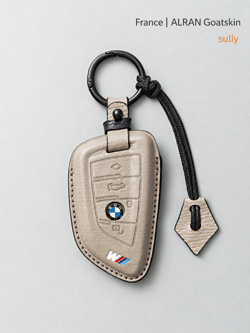 غطاء جلدي لمفتاح BMW الشفرة - غطاء من جلد الغنم مع إبزيم