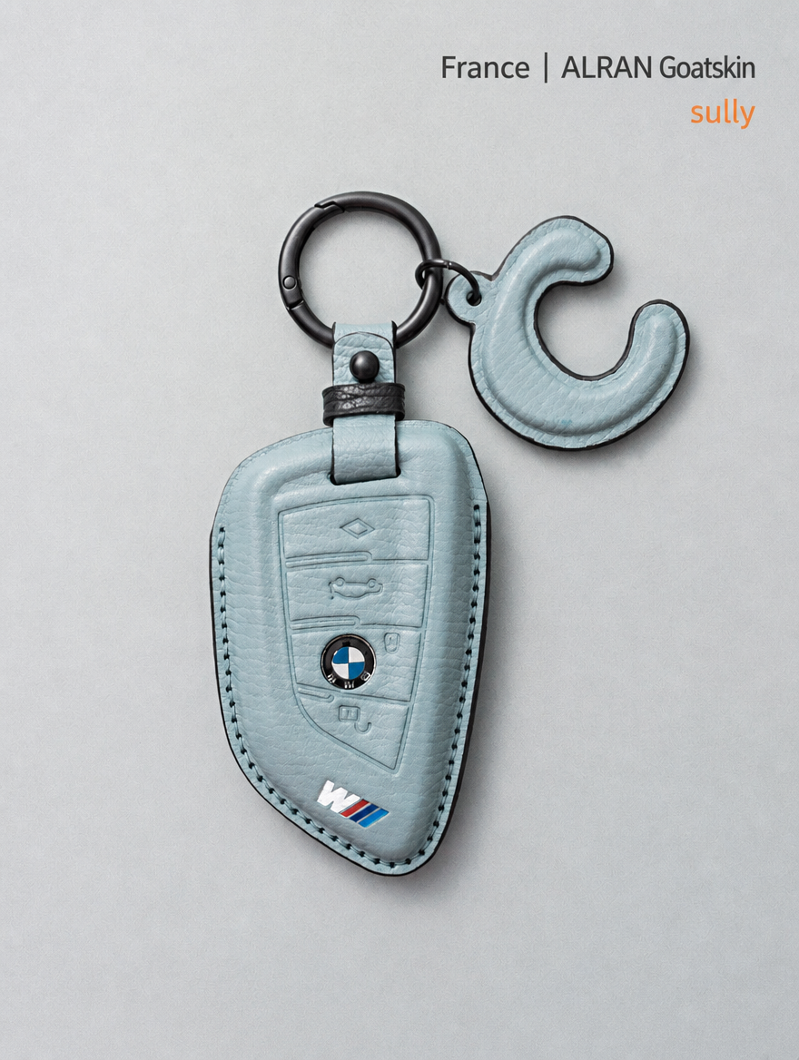 غطاء جلدي لمفتاح BMW الشفرة - غطاء من جلد الغنم مع إبزيم