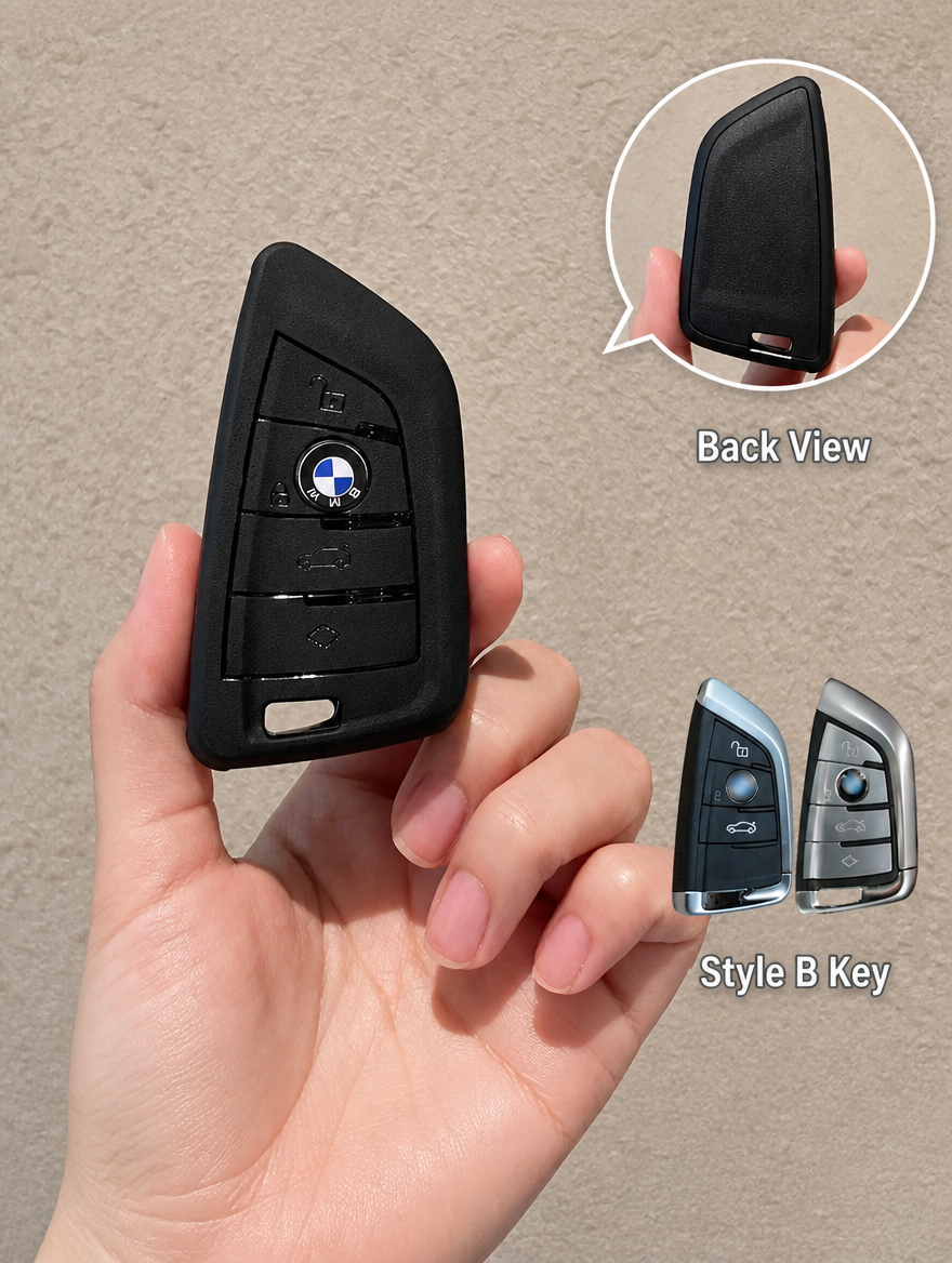 BMW Silicone Key Fob Case with Keychain