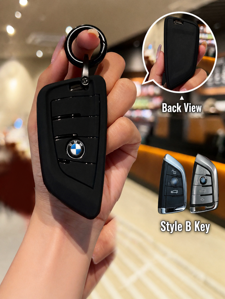BMW Silicone Key Fob Case with Keychain