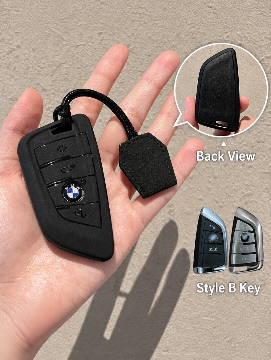 BMW Silicone Key Fob Case with Keychain