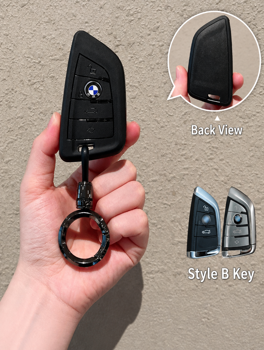 BMW Silicone Key Fob Case with Keychain