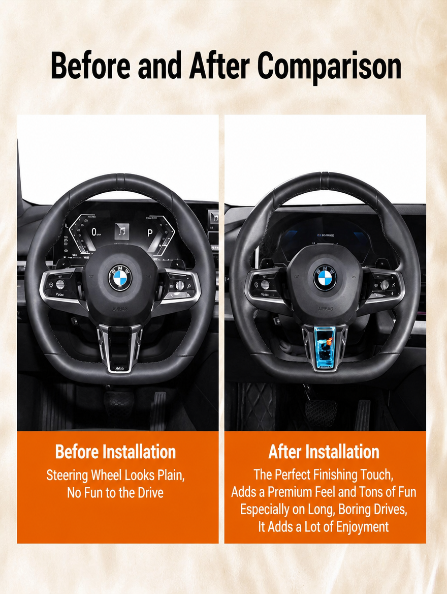 Декоративная накладка на руль BMW с жидкостью
