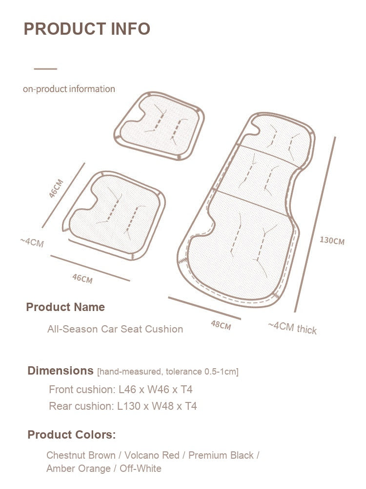 Mercedes-Benz Nappa Leather Seat Cushion - All Season Universal Fit