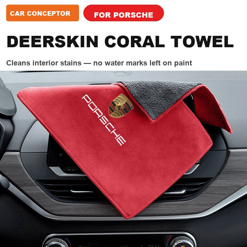 Porsche Deerskin Coral Fleece Towel