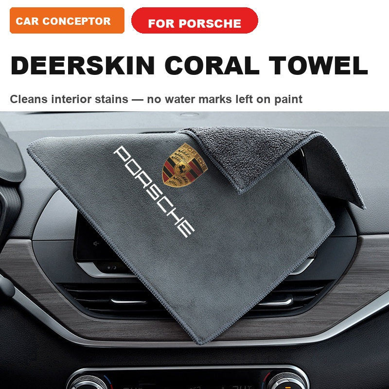 Porsche Deerskin Coral Fleece Towel