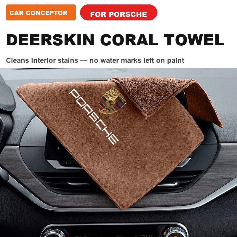 Porsche Deerskin Coral Fleece Towel