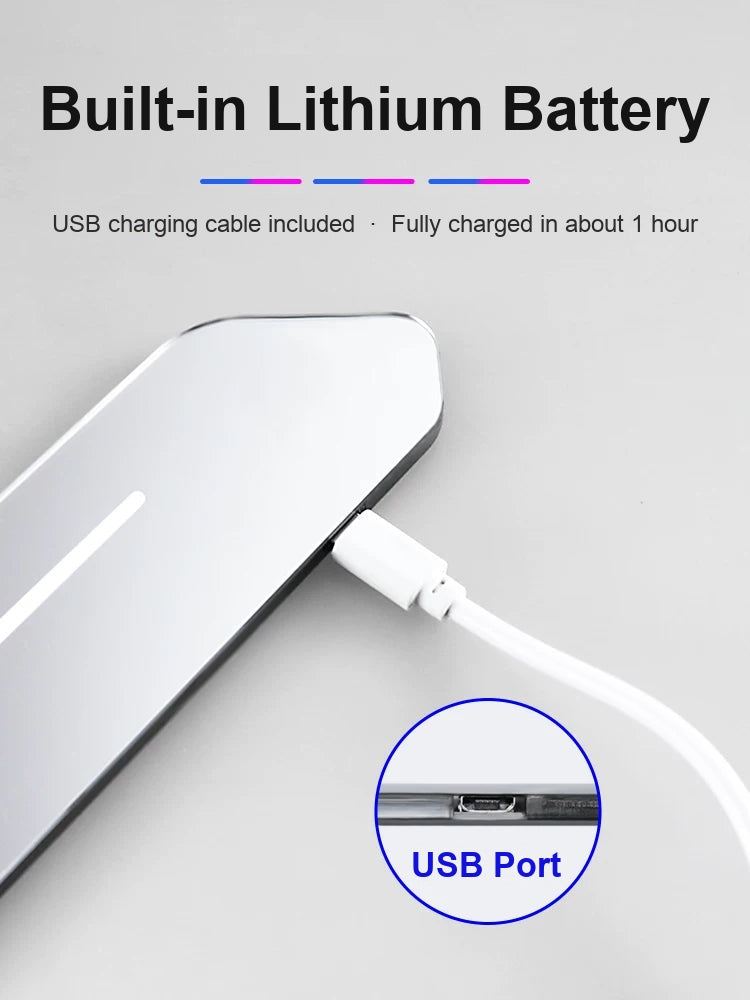 Built-in lithium battery with USB charging port